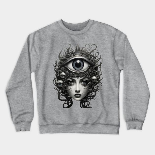 All Eyes Watching Crewneck Sweatshirt by Peter Awax